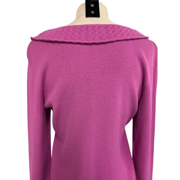 Vintage Sigrid Olsen Sport Petite M Knit Sweater Pink Rayon/Nylon Long Sleeve - Picture 9 of 13